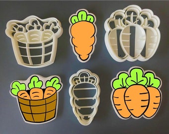 Easter -  Carrots - Basket -  Cookie Cutters - Fondant Cutter