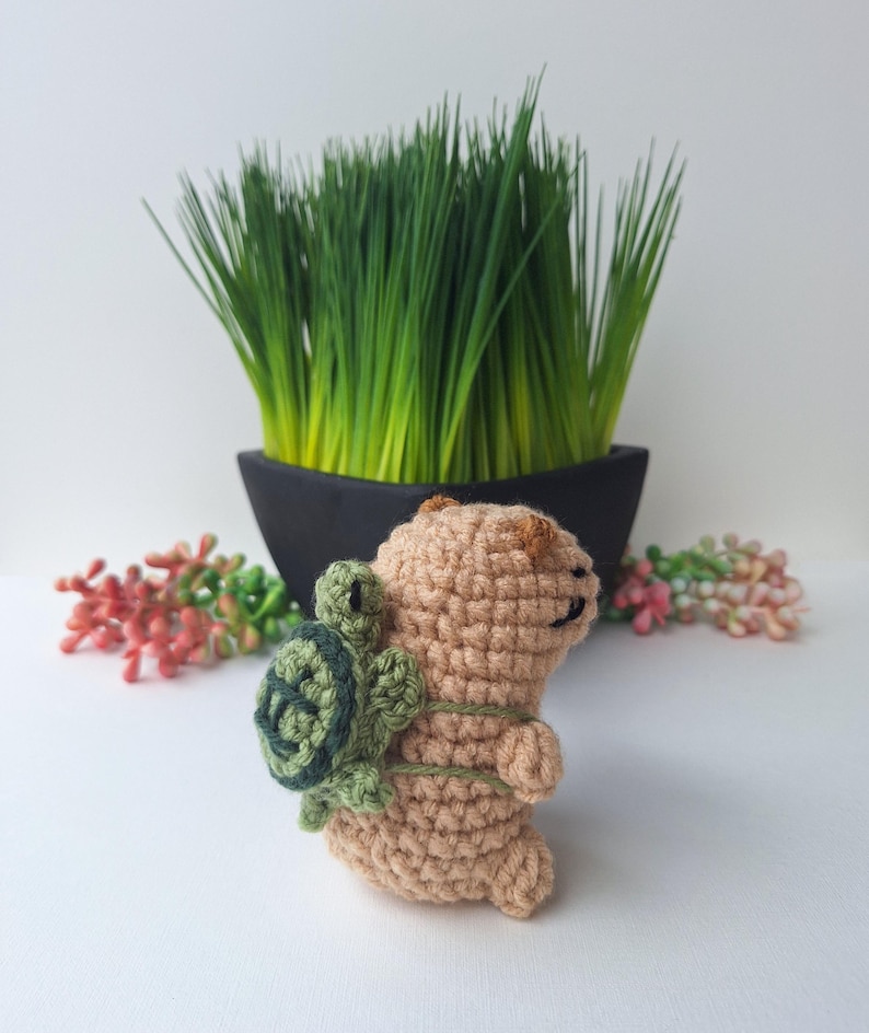 Handmade Capybara - Crocheted Plush - Turtle Backpack - Amigurumi - Etsy