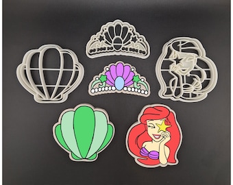 Mermaid Set - Cookie Cutter - Fondant Cutter - Stamps