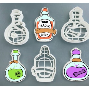Potion Bottle - Cookie Cutter - Fondant Cutter - Stamps