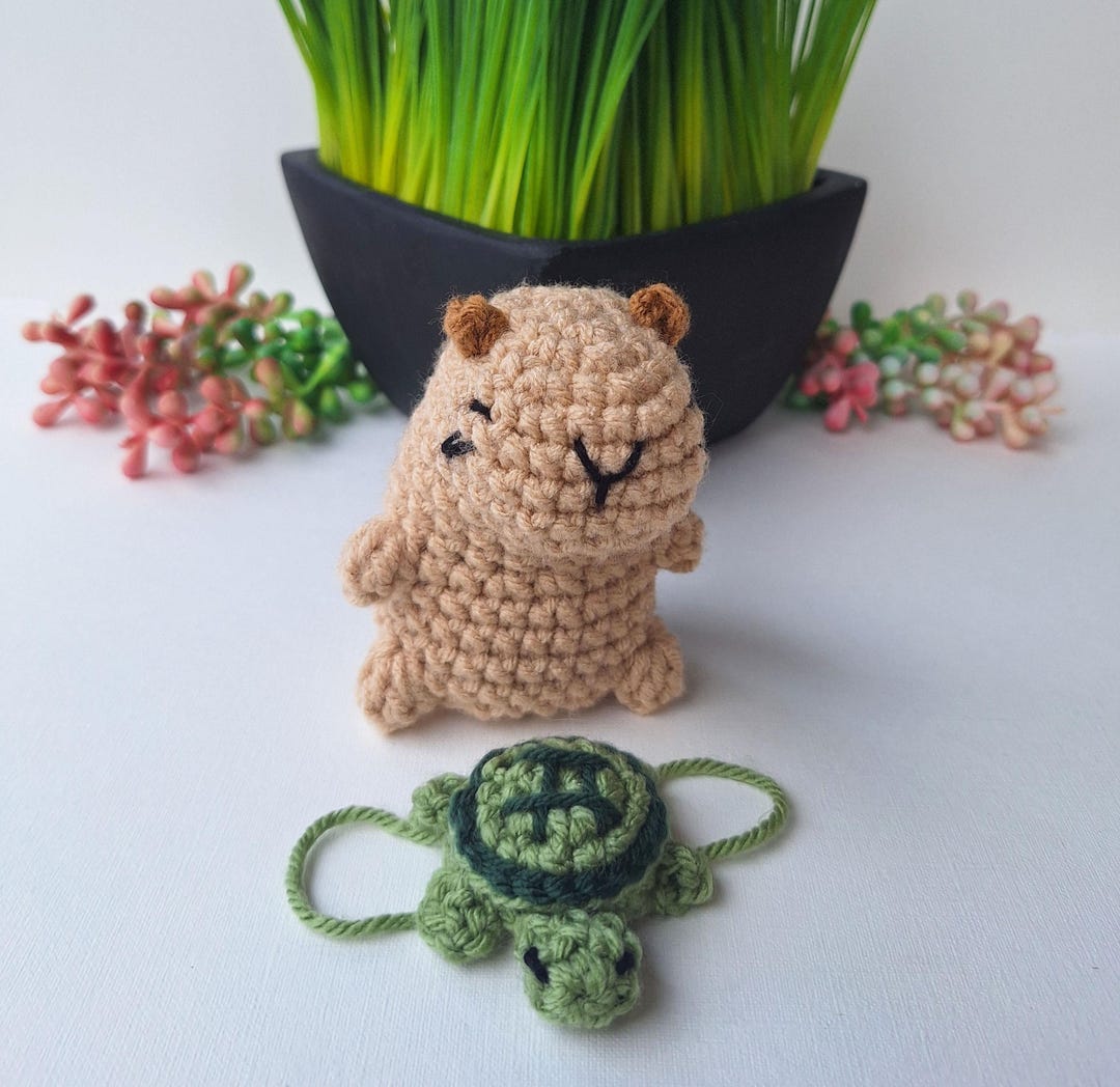 Stuffed Capybara Backpack Pattern Handmade Capybara - Crocheted Plush - Turtle Backpack - Amigurumi - Etsy