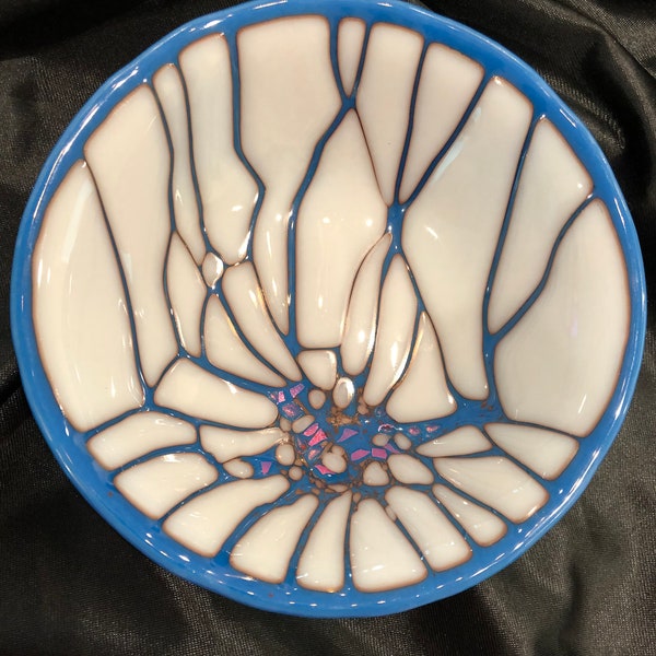 STAR PLASMA 7 inch bowl Glass Decorative Dish Artisan Treasure