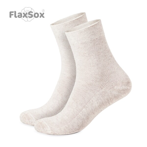 Men's Anti-sweat Quick-Drying Mesh-knitted Breathable Organic Linen Flax Socks (3, 5, 10 pairs of pack)