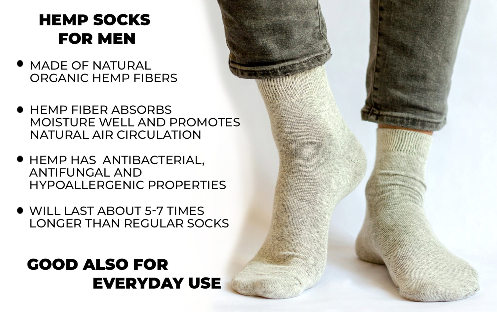 Organic Hemp Socks for Men Pack of 8 Etsy