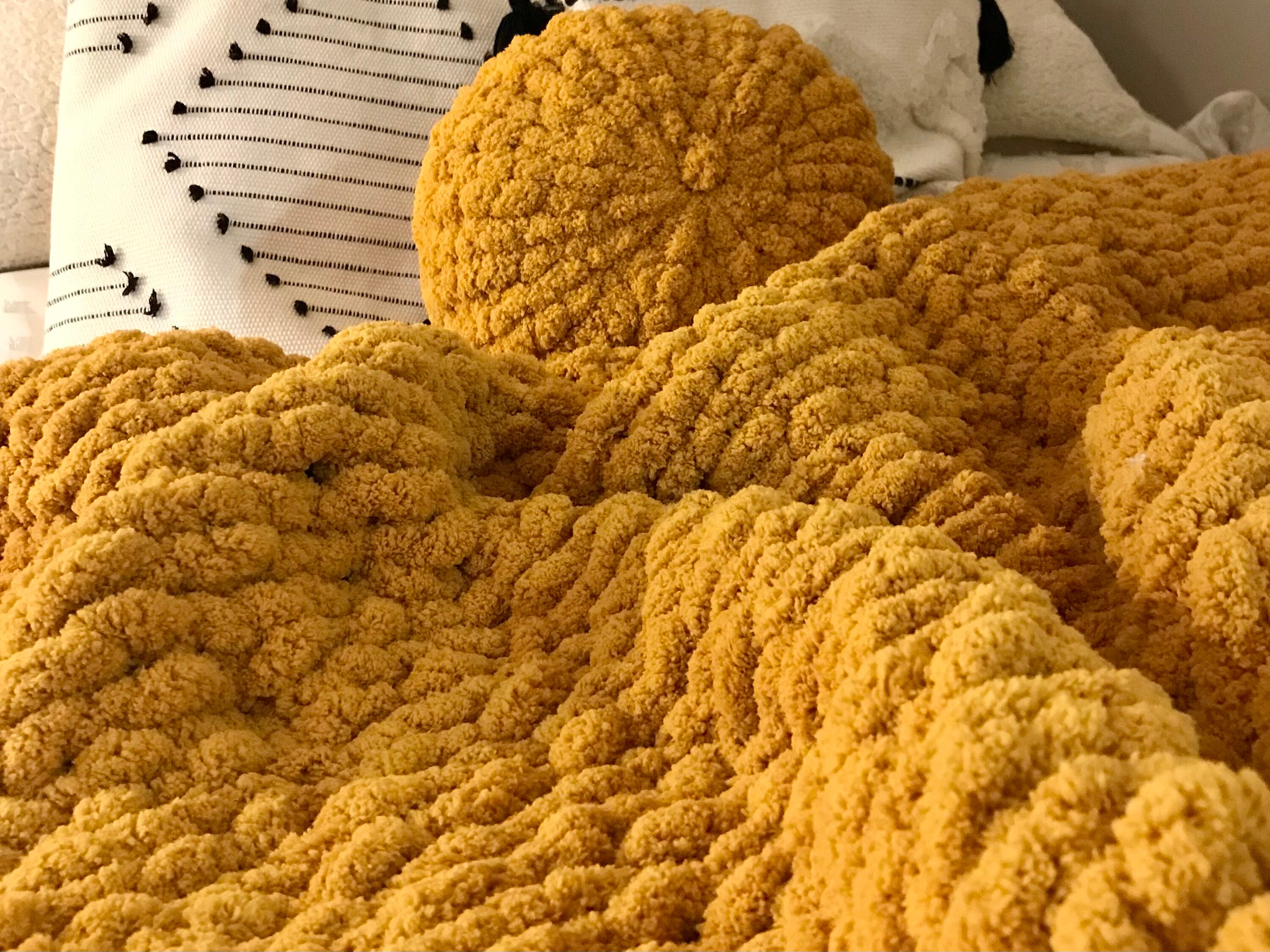 Mustard Chunky Knit Blanket Chunky Knit Blanket Yellow Etsy