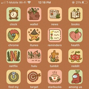 Bundle Cottagecore Fall Aesthetic Iphone Ios 14 App Icons Etsy