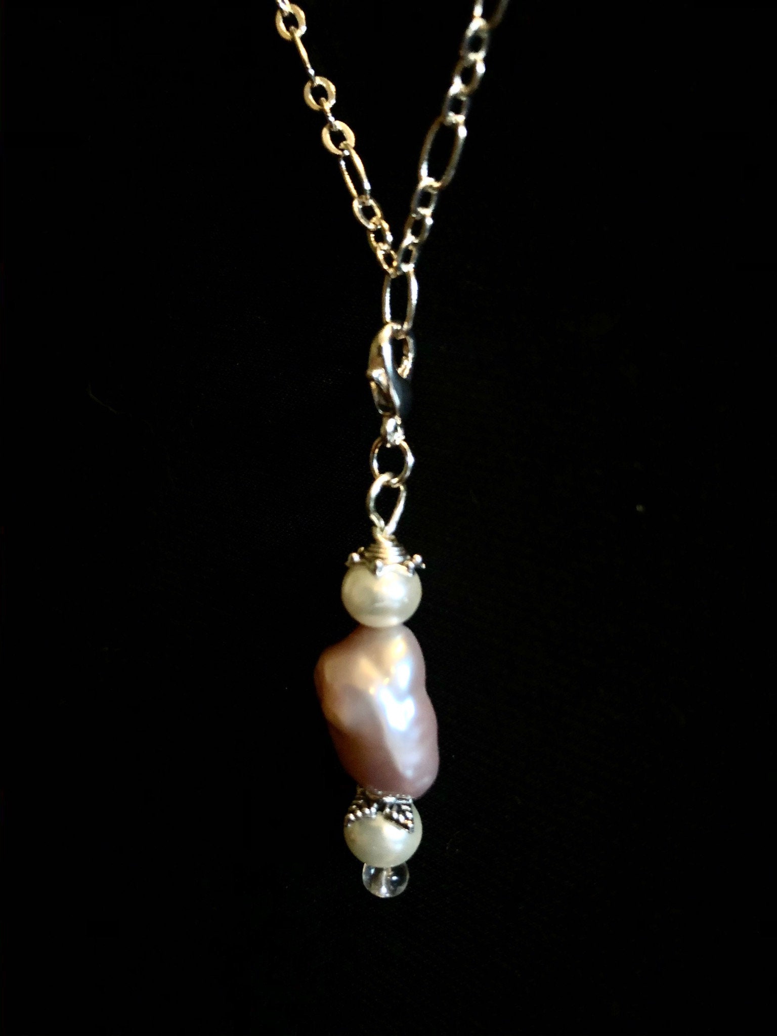 Misshapen sale pearl necklace
