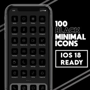 Schwarze Minimalist App Icons - PREMIUM | Kostenlose Icon Anfragen [iPhone iOS 18 Bereit]