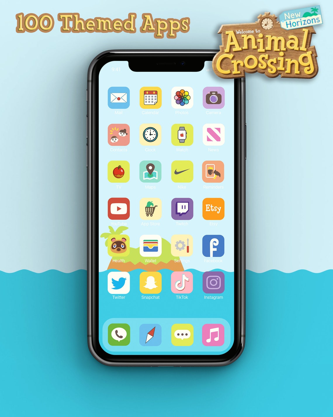 Animal Crossing New Horizons iPhone iOS 14 App Icons 100 Etsy