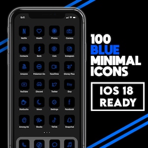 Black and Blue Minimalist App Icons | Free Icon Requests [All iPhone&#39;s - iOS 18 Ready]