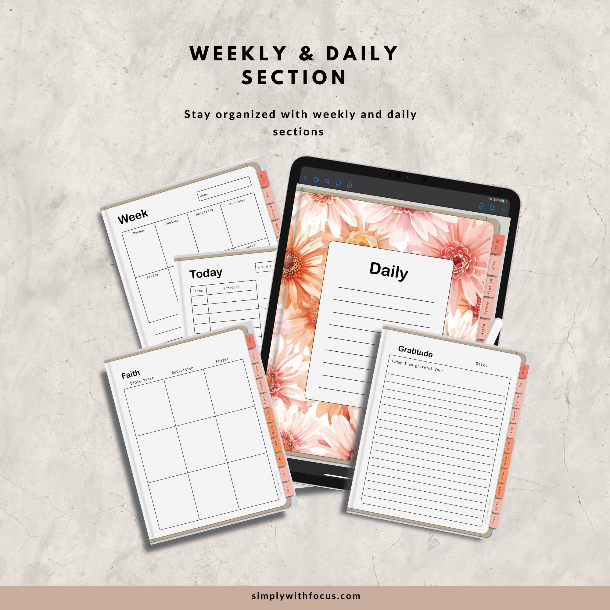 Pink Floral Digital Planner for Goodnotes & Notability | Faith-based ...