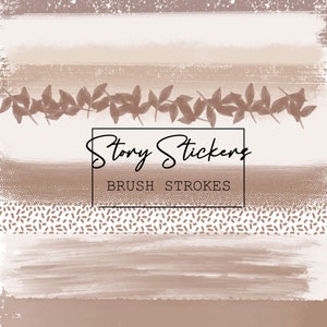 20 Brush Strokes Beige | Instagram Story Sticker | Boho | Daily | Instant Download