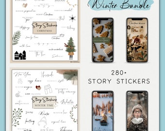 280+ Story Stickers Winter Bundle | Christmas | New Year | Christmas | winter | Digital Download | Daily | Advent | PNG