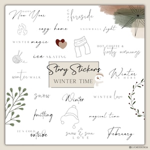 120+ Instagram Story Sticker winter | Weihnachten | Christmas | New Year | digital download | Storysticker | PNG