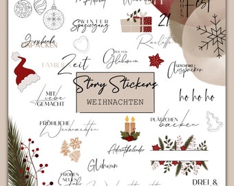 180+ Story Stickers Christmas | Advent season | Advent calendar | Christmas | Winter | New Year | digital download | Advent
