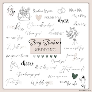 130+ Instagram Story Stickers Wedding | Bride | wedding | Brushstrokes | Love | Love | Daily | Instant Download | PNG
