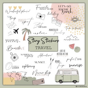 200+ Story Sticker Instagram Travel | Holiday | Vacation | Digital Download | Daily | Urlaub