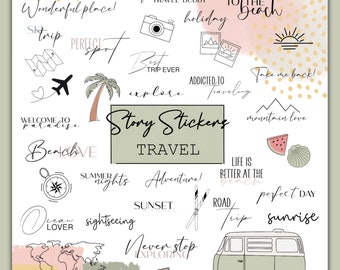 200+ Story Sticker Instagram Travel | Holiday | Vacation | Digital Download | Daily | Urlaub