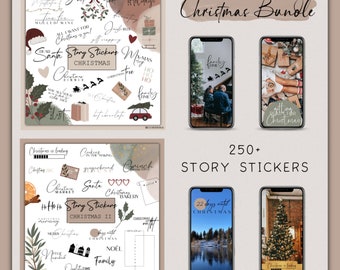 250+ Story Stickers Christmas Bundle | Christmas | New Year | Christmas | Winter | Digital Download | Daily | Advent | PNG