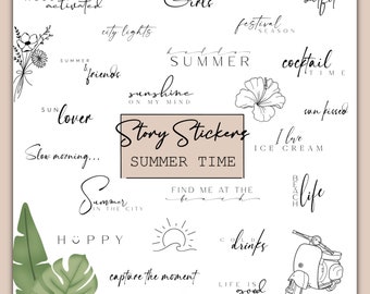 150+ Instagram Story Stickers Summer| Daily | Everyday | Basics | Instant Download | PNG | Boho | Story stickers | Digital | Summer