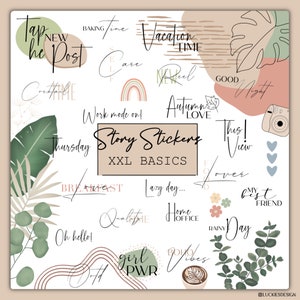 280+ Instagram Story Sticker Daily Basic | Everyday | Templates | Instant Download | Boho | Blogger | Words | Starter