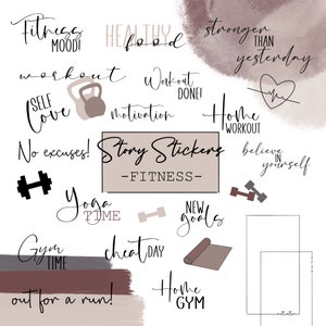 50+ Instagram Story Sticker Fitness | Sport | Yoga | Instant Download