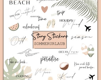 150+ Instagram Story Stickers Summer Vacation | Summer | Summer | Travel | Holiday | Vacation | Digital Download | Daily