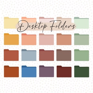 20 Desktop Folder Icons | Folder Icons | Mac Minimal Icons | Mac Folders | Computer Folders | Desktop Organizer Bundle