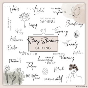 100+ Instagram Story Stickers Spring | Spring | Easter | Easter | Daily | Basics | Instant Download | storysticker