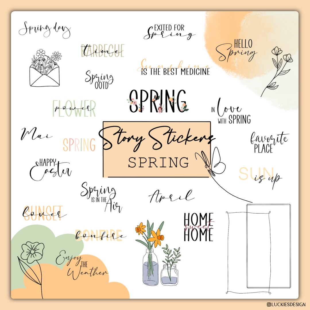 70+ Instagram Story Sticker Spring | Frühling | Easter | Daily | Basics ...