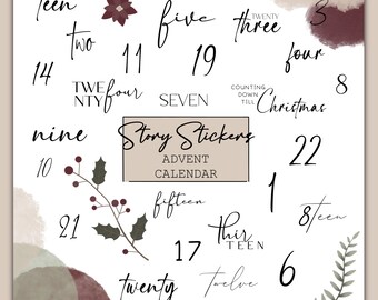 60+ Story Sticker Advent Calendar | Advent season | Advent calendar | Christmas | Winter | Christmas | digital download | Advent