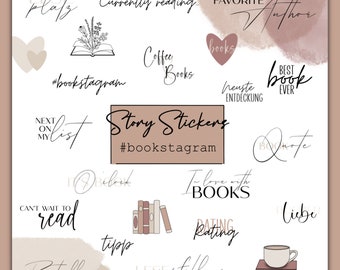 80+ Instagram Story Stickers Bookstagram | Daily | Basics | Books | Instant Download