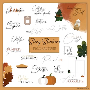 120+ Instagram Story Sticker Fall | Autumn | Holiday | Thanksgiving | Halloween | Digital Download | Daily | Basic