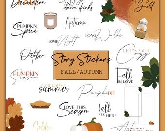 120+ Instagram Story Sticker Fall | Autumn | Holiday | Thanksgiving | Halloween | Digital Download | Daily | Basic