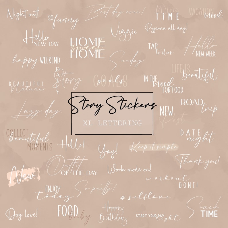 280 Instagram Story Sticker Words in Black and White | Blogger ...