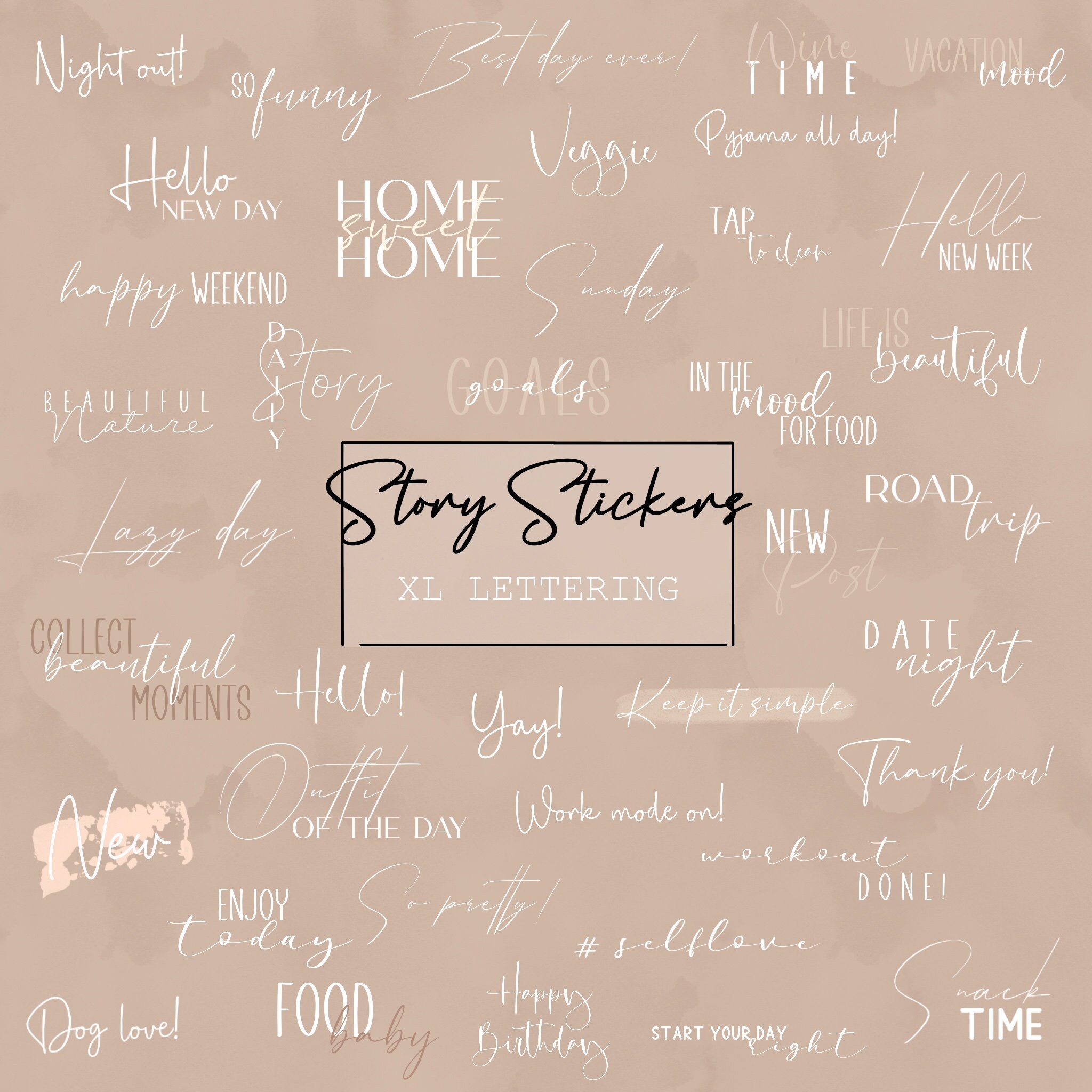 280 Instagram Story Sticker Words in Black and White | Blogger ...