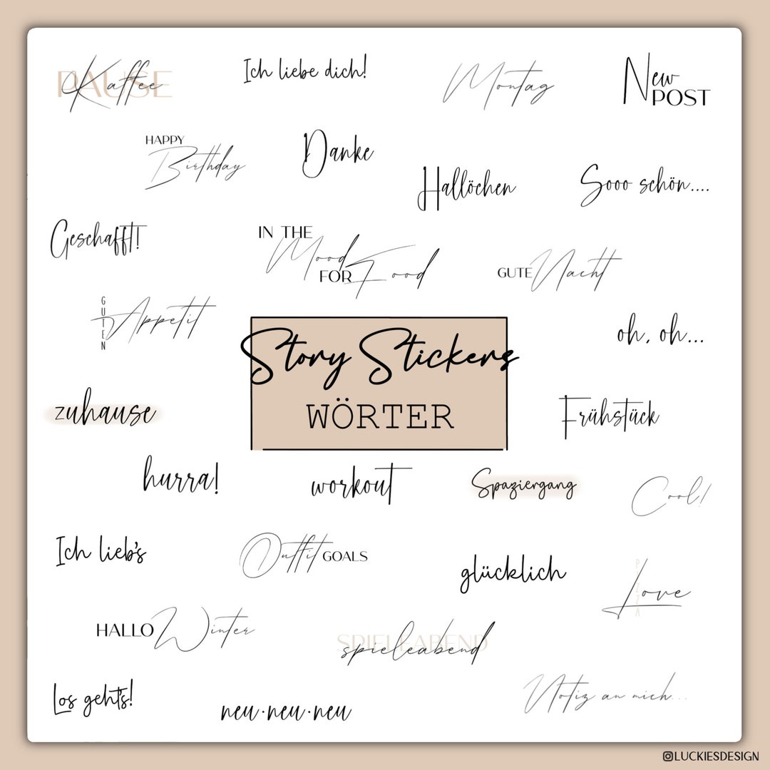 120+ Instagram Story Sticker Words | Daily | Basics | PNG | Lettering ...