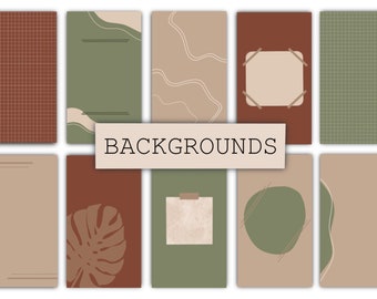10 Instagram Story Backgrounds | wallpapers | Backgrounds | Templates | minimal | Abstract | Green, brown, beige