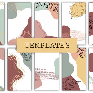 12 Templates | Instagram Story Backgrounds | Wallpaper | Abstract | Boho | Pink | Green | Digital Download