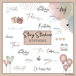 80+ Instagram Story Stickers Birthday | Birthday | Celebration | Daily | Basic | Instant Download | png | storysticker | clipart