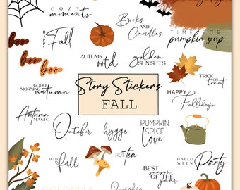 140+ Story Stickers Autumn | case | Autumn | Halloween | Pumpkin | PNG | Digital Download