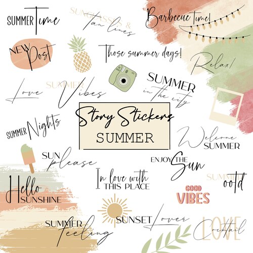 160 Story Sticker Instagram Summer Travel Holiday Etsy