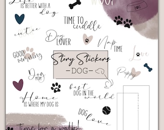 40+ Instagram Story Stickers Dog | dog | Animal | Pet | Daily Stickers | Instant Download | Story stickers