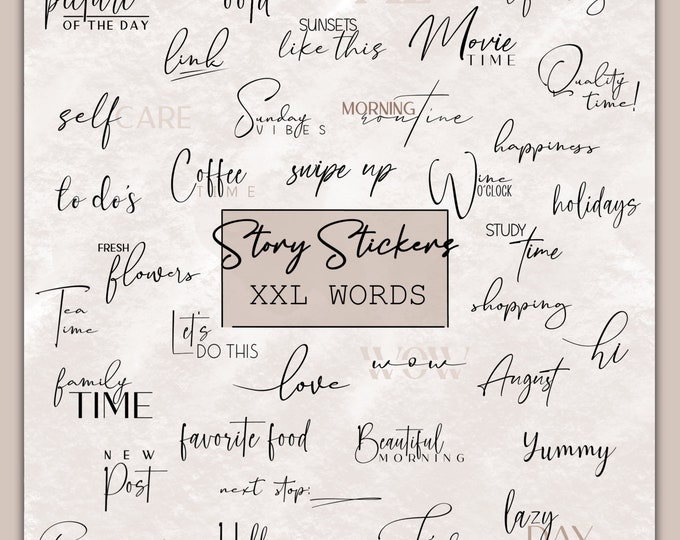 280 Instagram Story Sticker Words in Black and White | Blogger ...