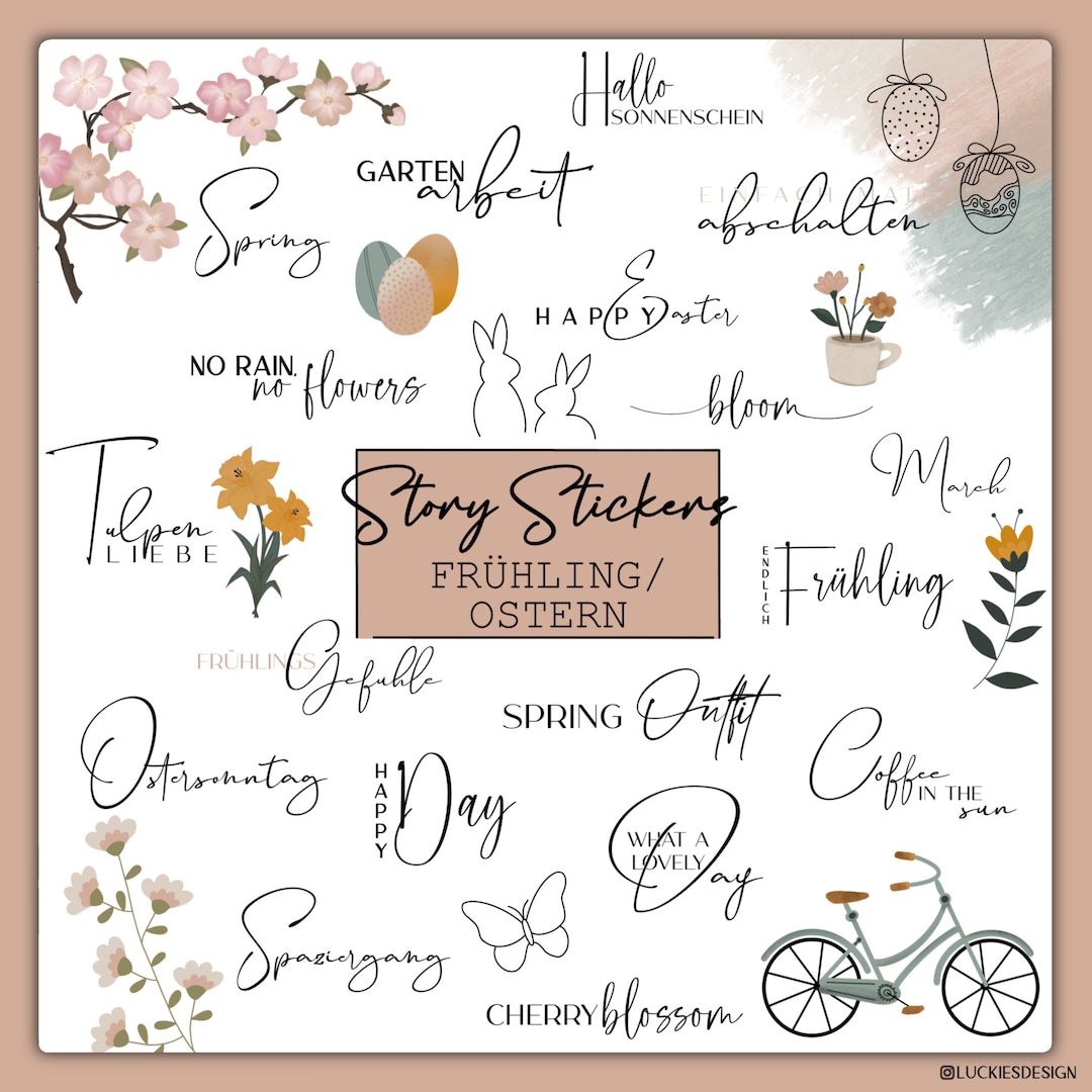 120+ Instagram Story Stickers Spring | Spring | Easter | Daily | Basics ...