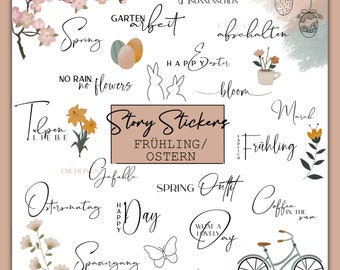 120+ Instagram Story Stickers Spring | Spring | Easter | Daily | Basics | Instant Download