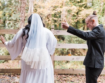 Welon ślubny boho z frędzlami, długi welon w kolorze różu z frędzlami, welon ślubny boho, długi welon szyty na miarę. Welon z frędzlami. Welon z frędzlami.