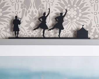 Highland Games Dance - Picture Topper made from High Quality Recycled Plastic. Artwork designed for little ledges around the home.