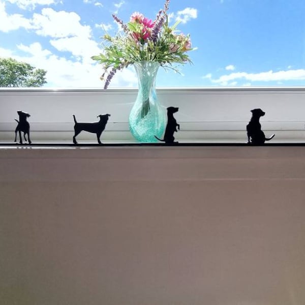 Set estándar de 7 piezas de Jack Russell Terrier / Silueta de mascota hecha de plástico reciclado