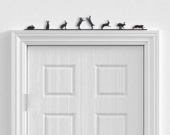 Hare Group Door Topper - Silhouette Artwork made from Recycled Plastic